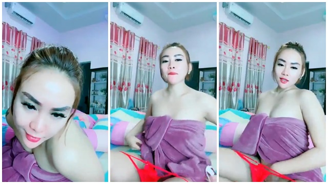 Video Tante Viral Promosi Handuk Ungu Penggoda